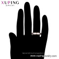 15078 Wholesale fashion women jewelry simple design plain copper alloy finger ring pave white zircon